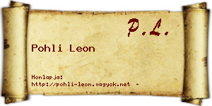 Pohli Leon névjegykártya